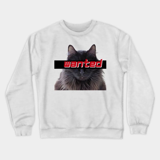 Wanted black cat Crewneck Sweatshirt by ManifestYDream